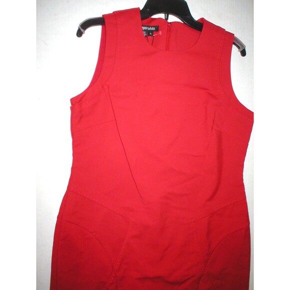 New Womens NWT Designer Paperwhite Collection Red Dress 12 Sheath Seamed Office - Picture 3 of 7